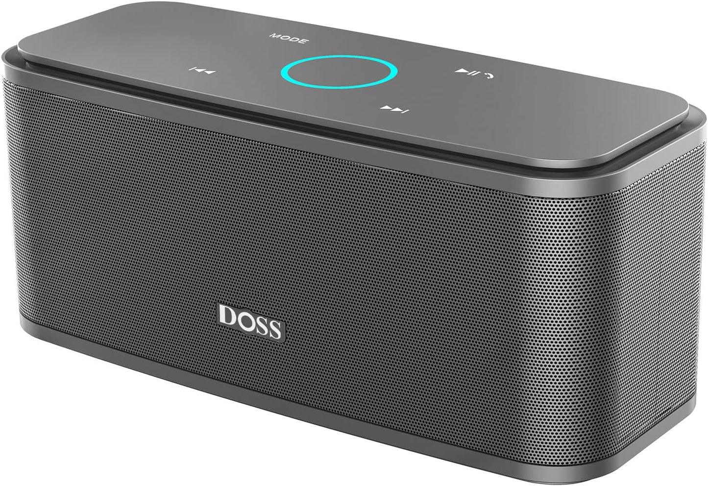 DOSS SoundBox Touch Wireless Bluetooth Speaker with 12W HD Sound and Bass, IPX5 Water-Resistant, 20H Playtime, Handsfree, Portable for Office, Home, Outdoor, Travel- Grey