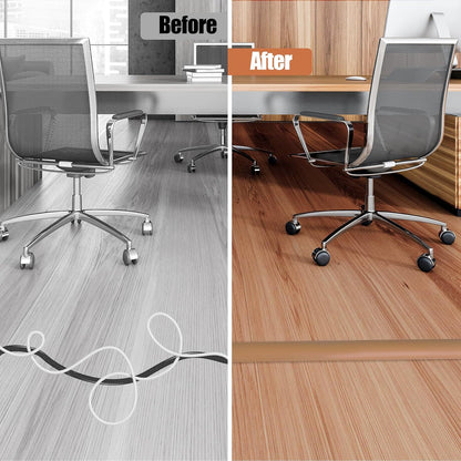 Floor Cord Cover Self Adhesive Cord Hider,3.3FT Cable Management, Extension Strip Protector for Wires, Prevent Cable Trips for Offices, Gyms, Exhibitions Cavity:0.47"(W) x 0.35"(H) Brown