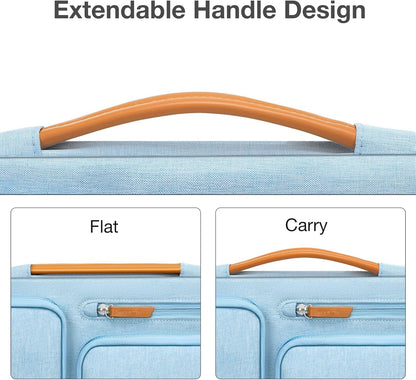 MOSISO 360 Protective Laptop Case 16 inch, 15-15.6 inch Laptop Sleeve Compatible with MacBook Pro 16, HP, Acer, Dell, Lenovo, ASUS, Side Open Carrying Case with 4 Zipper Pockets&Handle, Air Blue