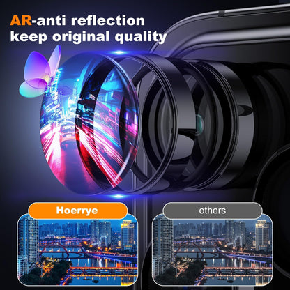 Hoerrye for iPhone 15 Pro Max/iPhone 15 Pro Camera Lens Protector [3+1] [Keep Lens Original Design] 9H Tempered Glass Camera Cover Screen Protector,Black Titanium