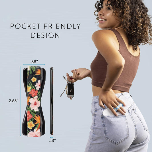 LOVEHANDLE Universal Phone Grip for Smartphones & Mini Tablets - Phone Holder for Hand - Wireless Charging Compatible - Made in The USA - Floral Garden