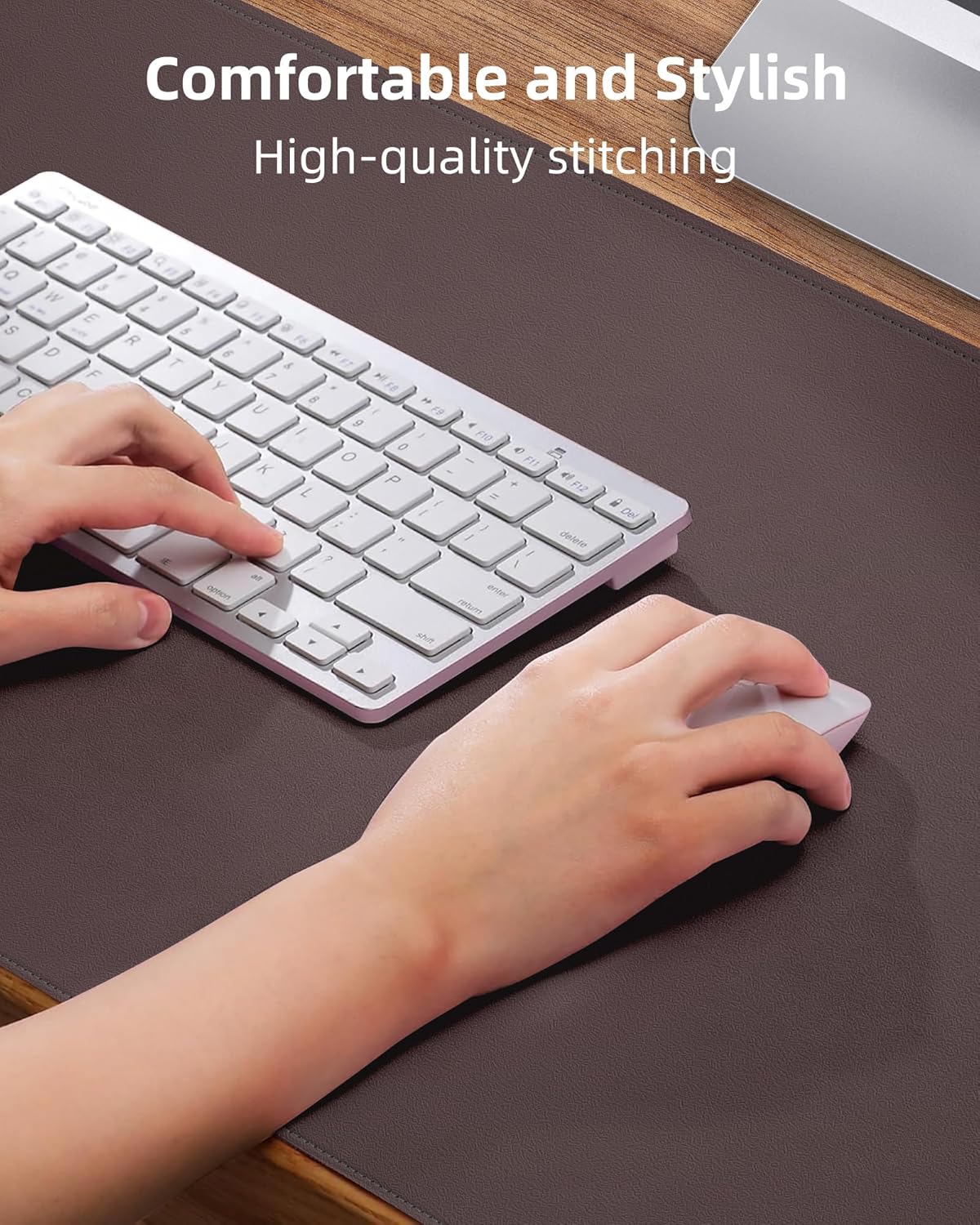 AFIING Large Desk Mat 55"x24" - Premium Non-Slip, Waterproof & Scratch-Resistant. Office Desk Protector Workspace Pad for Home/Office (Coffee)