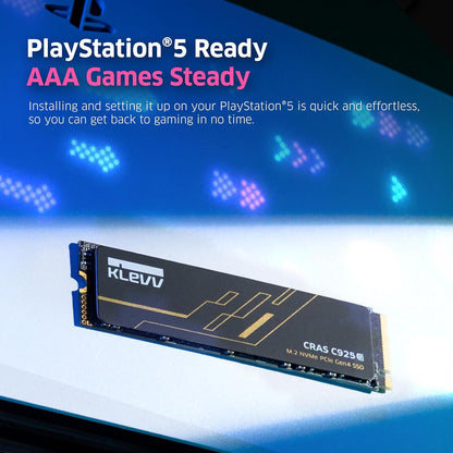 KLEVV CRAS C925G 2TB M.2 2280 NVMe PCIe Gen4x4 Internal Gaming SSD with Graphene Heatsink, Compatible with PS5, up to 7400MB/s (K02TBM2SP0-25G)