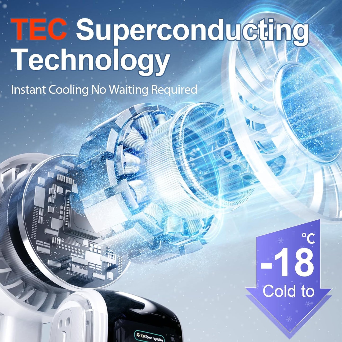 Blows Cold Air Portable Handheld Fan with Stand & Lanyard, 5000mAh USB-C Rechargeable Battery, 12H/5-Speed LED Display Mini Fan for Travel Beach Cruise Concerts Outdoor Events(White)