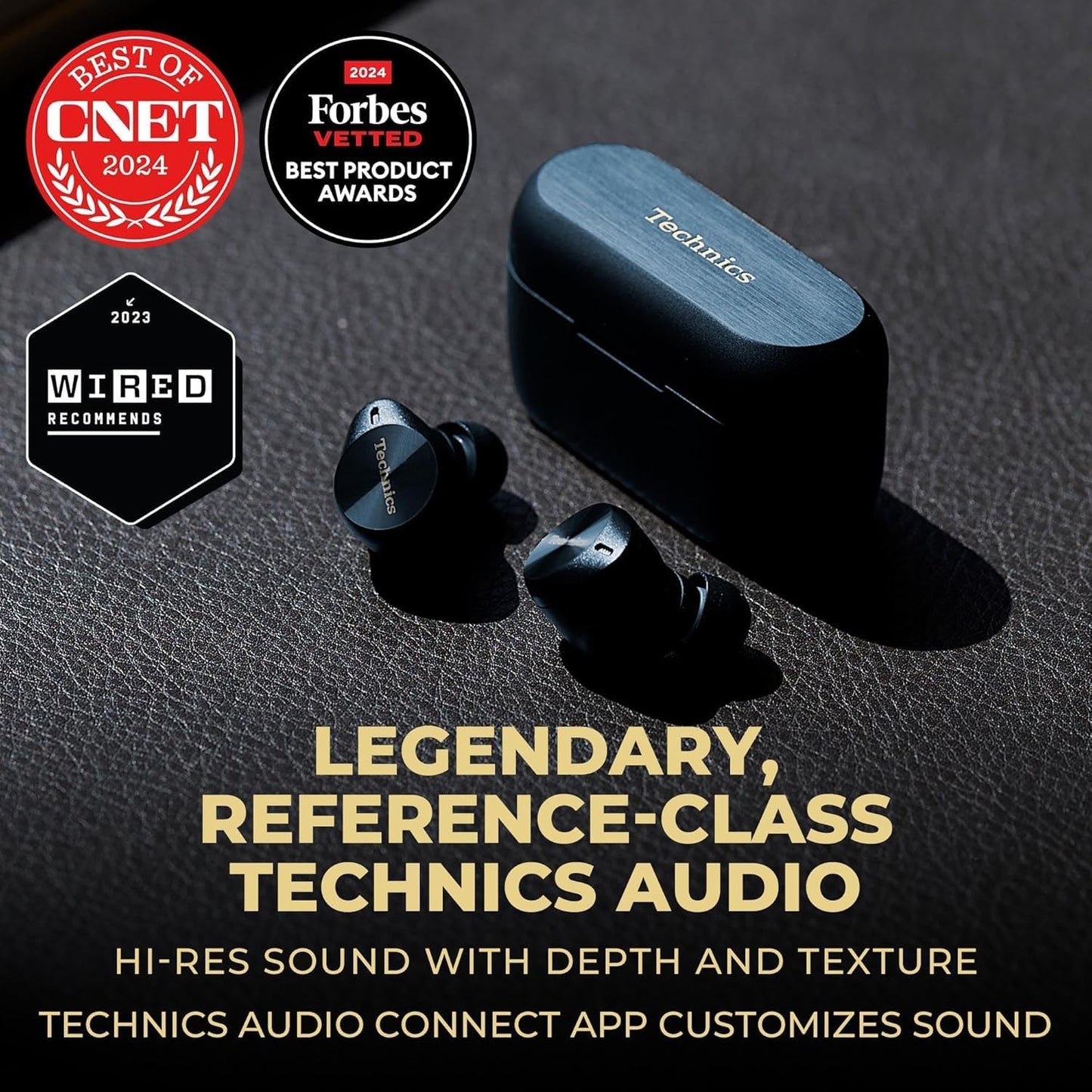 Technics EAH-AZ80-A Premium Hi-Fi True Wireless Bluetooth Earbuds with Advanced Noise Cancelling - Midnight Blue