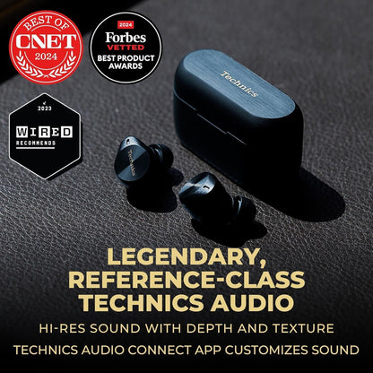Technics EAH-AZ80-A Premium Hi-Fi True Wireless Bluetooth Earbuds with Advanced Noise Cancelling - Midnight Blue