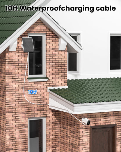 5W Solar Panel Charger Compatible with Arlo Essential 2K Outdoor Camera(2nd Gen)/Essential Outdoor XL(2nd Gen)/Essential Spotlight, IP65 Waterproof 10ft USB-C & Micro USB Cable & Wall Mount, 3 Pack