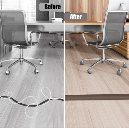 Floor Cord Cover Cable Cavity Self Adhesive Cord Hider Floor Floor Cable Management Power Cord Protector Floor Electric Cord Covers for Offices, Gym, Exhibitions (CoffeeBrown, 2.36" x 3.3')