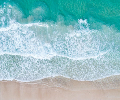 Beach Mouse Pad Custom Design, Square Waterproof Non-Slip Rubber Base Mouse Pad for Office Laptop, 9.5"x7.9"x0.12" Inch (Sea Waves)