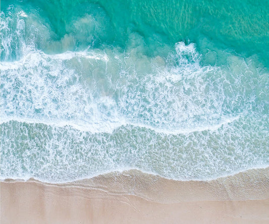 Beach Mouse Pad Custom Design, Square Waterproof Non-Slip Rubber Base Mouse Pad for Office Laptop, 9.5"x7.9"x0.12" Inch (Sea Waves)