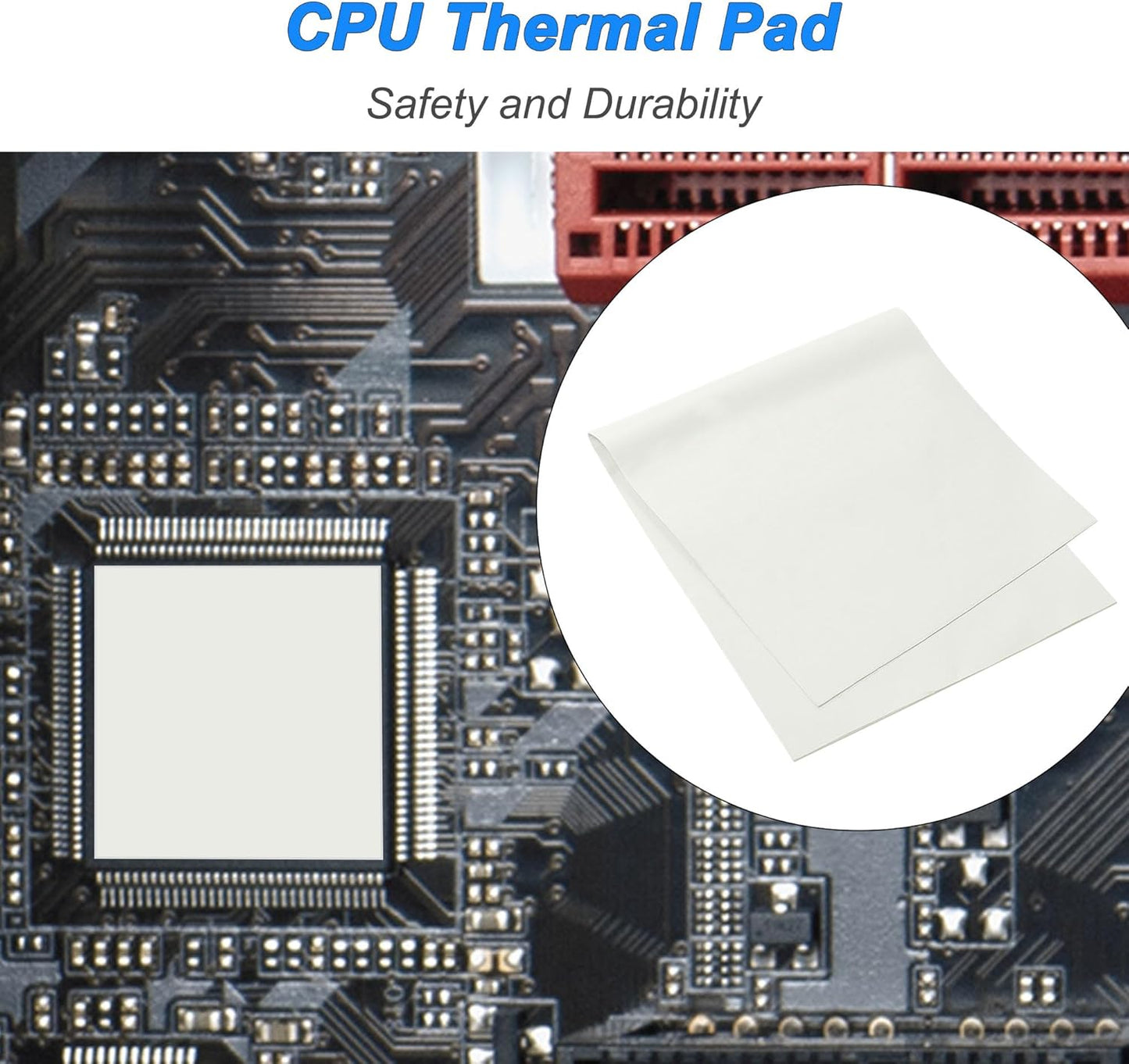 uxcell 1 Pack Thermal Pad, 400 x 205 x 0.5mm Highly Efficient CPU Thermal Conductive Pad, Heat Dissipation Silicone Thermal Pad for Laptop Heatsink CPU GPU SSD IC LED Cooler