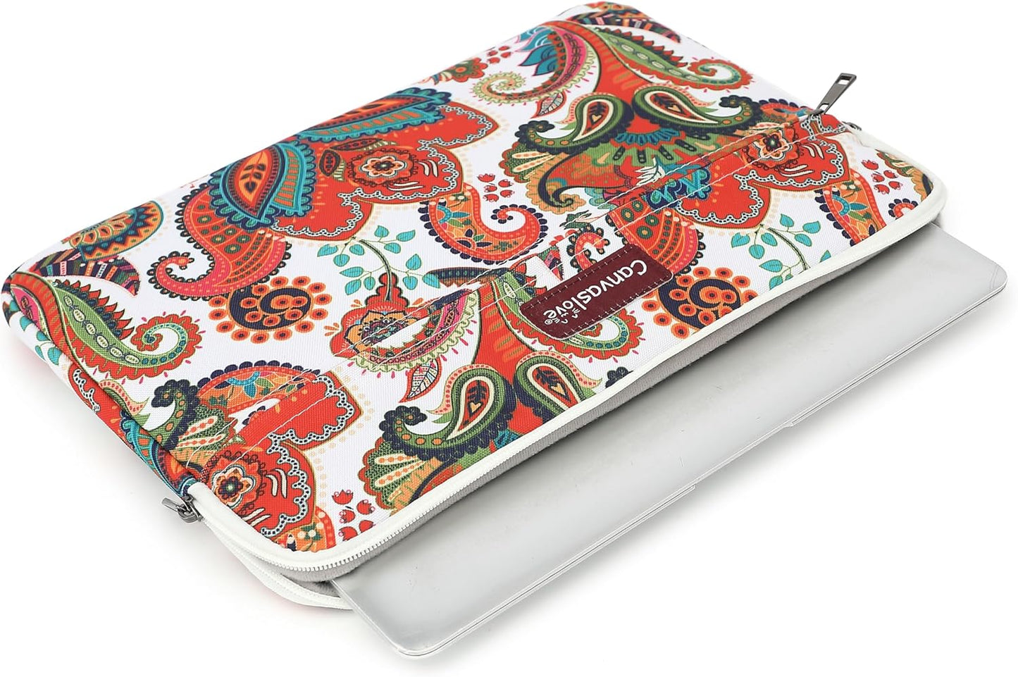 Canvaslove Paisley Laptop Sleeve Case Bag with Pocket for MacBook Pro 14 inch,Surface Laptop 14.4 inch and HP Lenovo Dell ASUS Acer 14 inch Laptop Computer