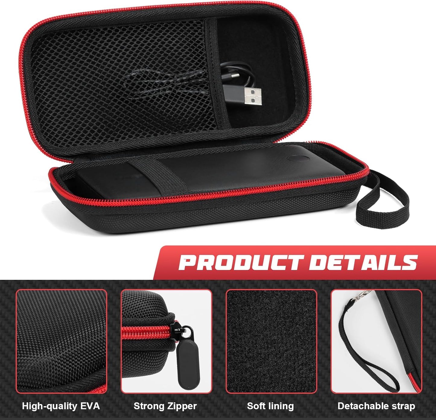 Travel Case Compatible with Anker/for POIYTL/for IAPOS/for SABANI/for OHOVIV/for RGVOTA/for Pxwaxpy Portable Charger Power Bank, Storage Holder for Fast Charging Battery Pack (Case Only)