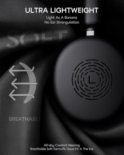 Bluetooth Headphones Wireless Headset with Mic for Work-V5.3 Computer Headsets with Noise Reduction Microphone, 2.4Ghz USB Dongle & Mute Button for PC, Laptop, Office, Home