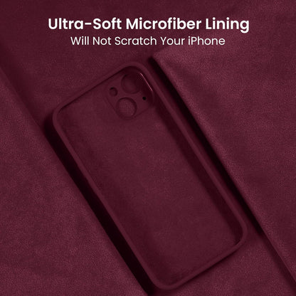 FireNova Designed for iPhone 15 Plus Case, Silicone [Camera Protection] Case with [2 Screen Protectors], Soft Anti-Scratch Microfiber Lining Inside, 6.7 inch, Plum