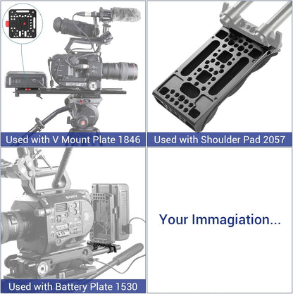 SmallRig Super Lightweight 15mm Railblock, Rod Clamp with 1/4"-20 Thread for Sony for Canon and Other 15mm DSLR Camera Rig Shoulder Support Rail System, Pack of 2-2061