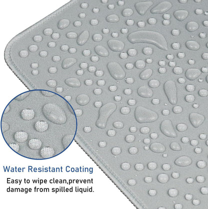 Large Gaming Mouse Pad with Stitched Edges, Durable Non-Slip Natural Rubber Base, Waterproof Computer Keyboard Pad Mat for Esports Pros/Gamer/Desktop/Office/Home - Grey