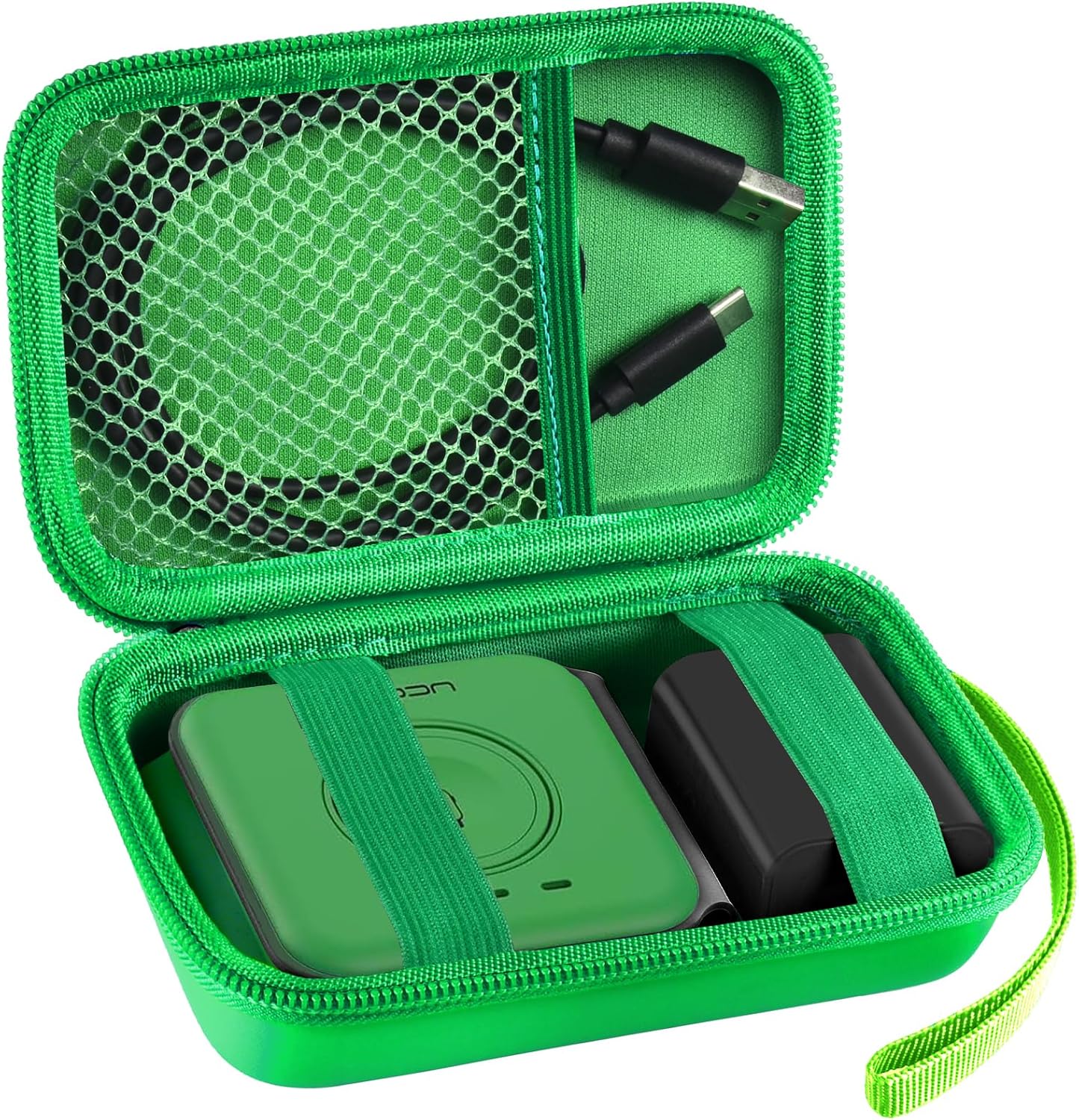 Travel Case for UCOMX for Nano/for Rtops/for Hicober/for Iseyyox 3 in 1 Wireless Charger, Foldable Magnetic Charging Station Storage Holder Bag for Fast Charge Pad Cable and Adapter, Green-Box Only