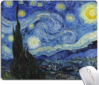 Mouse Pad, Premium-Textured Mouse Mat, Non-Slip Rubber Base Mousepad for Laptop, Computer & PC,9.5×7.9 in,Van Gogh Starry Night