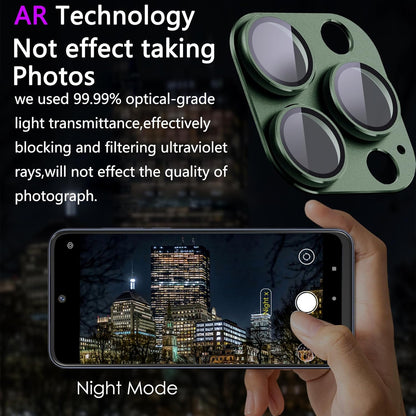 2 Pack Camera Lens Protector for iPhone 13 Pro/iPhone 13 Pro Max,[Not Easy to Breakn ] AR Tempered Glass Strong Adsorption Metal Camera Cover Screen-Dark Green