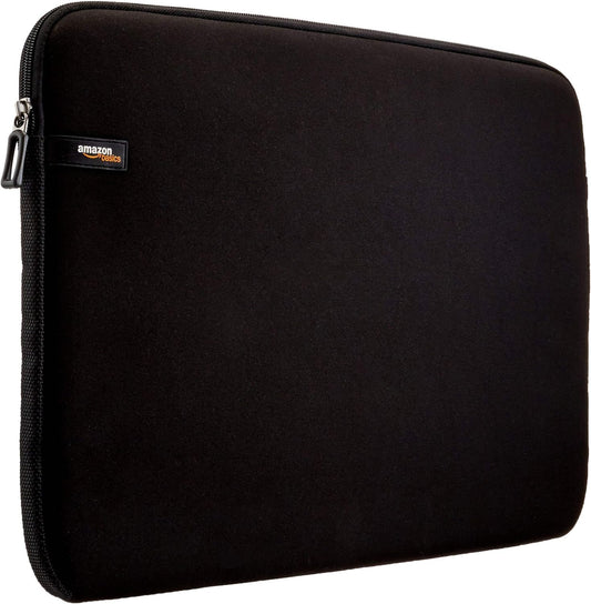 Amazon Basics 17.3-inch Laptop Sleeve, Protective Case with Zipper - Black