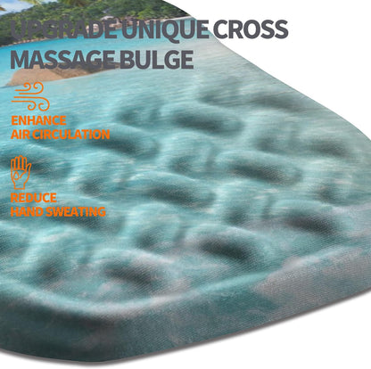 Ergonomic Slope Mouse Pad Wrist Support, Wrist Rest Mousepad for Carpal Tunnel Pain Relief with Massage Bulge and Slow Rebound Memory Foam (12x8 inch, Beach Coconut Trees)