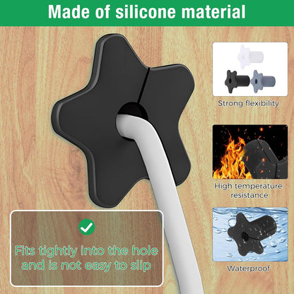 2pc Starlink Cable Grommet 5/8" Silicone Waterproof Wall Hole Pass Through Split Cable Bushings for TV Wire Ethernet Cord, Starlink Cable Routing Kit Accessories, 27.6mm/1.09" Ht, Black