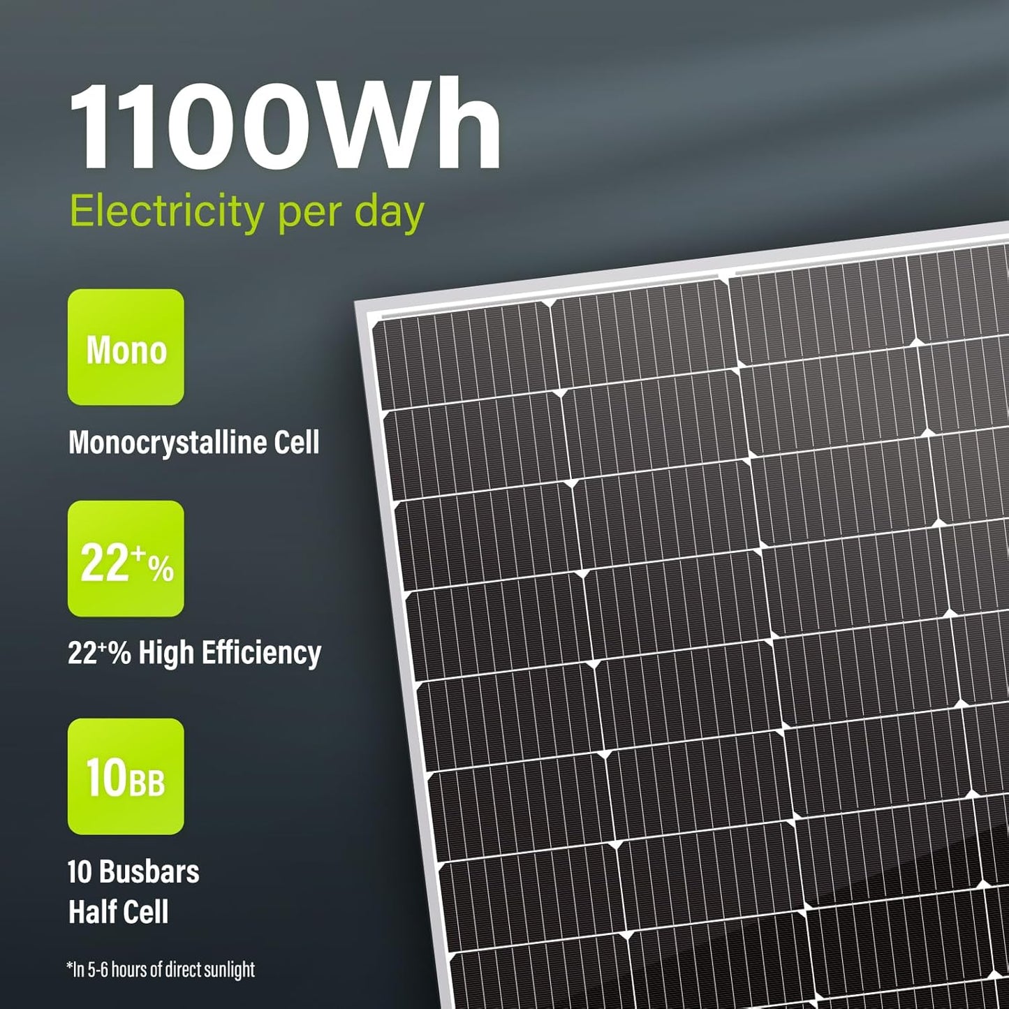 Newpowa 220W Monocrystalline Solar Panel 10BB Cell Solar Panel 220 Watt 12V High Efficiency Mono Module RV Marine Boat Off Grid