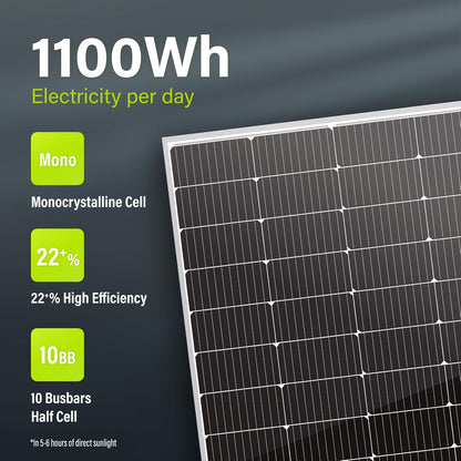 Newpowa 220W Monocrystalline Solar Panel 10BB Cell Solar Panel 220 Watt 12V High Efficiency Mono Module RV Marine Boat Off Grid