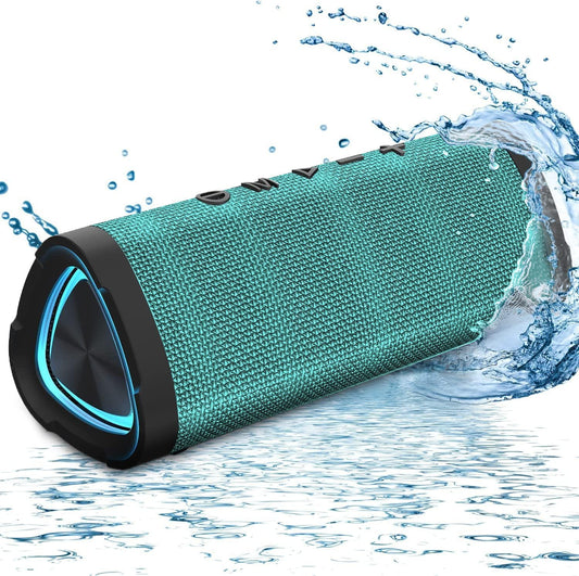 Vanzon V40 Bluetooth Speakers, Portable Wireless Speaker V5.0 with 24W Loud Stereo Sound, 24H Playtime, TWS & IPX7 Waterproof, Suitable for Travel, Home and Outdoors-Light Green (HIJ)