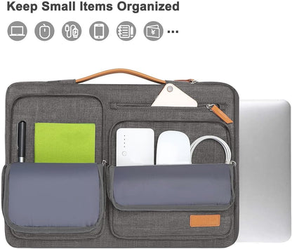 MOSISO 360 Protective Laptop Case 16 inch, 15-15.6 inch Laptop Sleeve Compatible with MacBook Pro 16, HP, Acer, Dell, Lenovo, ASUS, Side Open Carrying Case with 4 Zipper Pockets&Handle, Taupe Gray