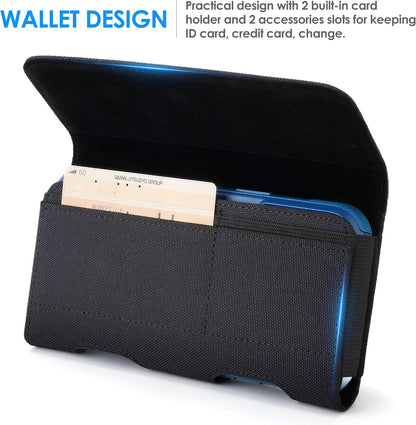 Mopaclle Nylon Phone Holster with Belt Clip for iPhone 17 Pro / 17, iPhone 16 Pro 16,15 Pro 15, iPhone 14, 14 Pro,13 Pro,Samsung Galaxy S25 S24 S23, S22,S21,Premium Cell Phone Belt Holder Pouch Cover