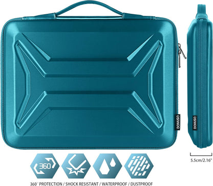 DOMISO 15.6 Inch Laptop Case Rugged Sleeve Waterproof Hard Shell Protective Cover Fits Most 15.6" Laptops/Macbook Pro/Lenovo IdeaPad/HP ENVY/Dell XPS (Teal)