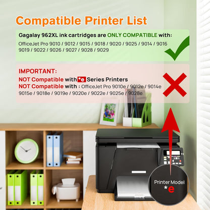 962XL 962 Ink Replacment for HP 962XL Ink Cartridges Combo Pack for HP Ink 962XL Black and 962 Color Combo Pack High Yield Work with Officejet Pro 9010 9020 9015 Series Printers, 4 Pack