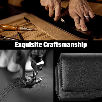 Holster Case for iPhone 15 Plus&15Pro Max, 14 Plus&14Pro Max, 13/12/11 Pro Max, Samsung Galaxy S24+ S23+ S22+ S21+ Plus Series, Phone Holder with Belt Clip (Fits Otterbox Commuter Case on)Black