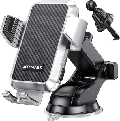 Wireless Car Charger, Phone Holders for Your Car, 15W Auto Clamping Phone Mount Car Accessories for iPhone 16 15 14 13 12 Mini Pro Max, Samsung Galaxy S24 Ultra S23 S22+ Note 20, etc - Silver