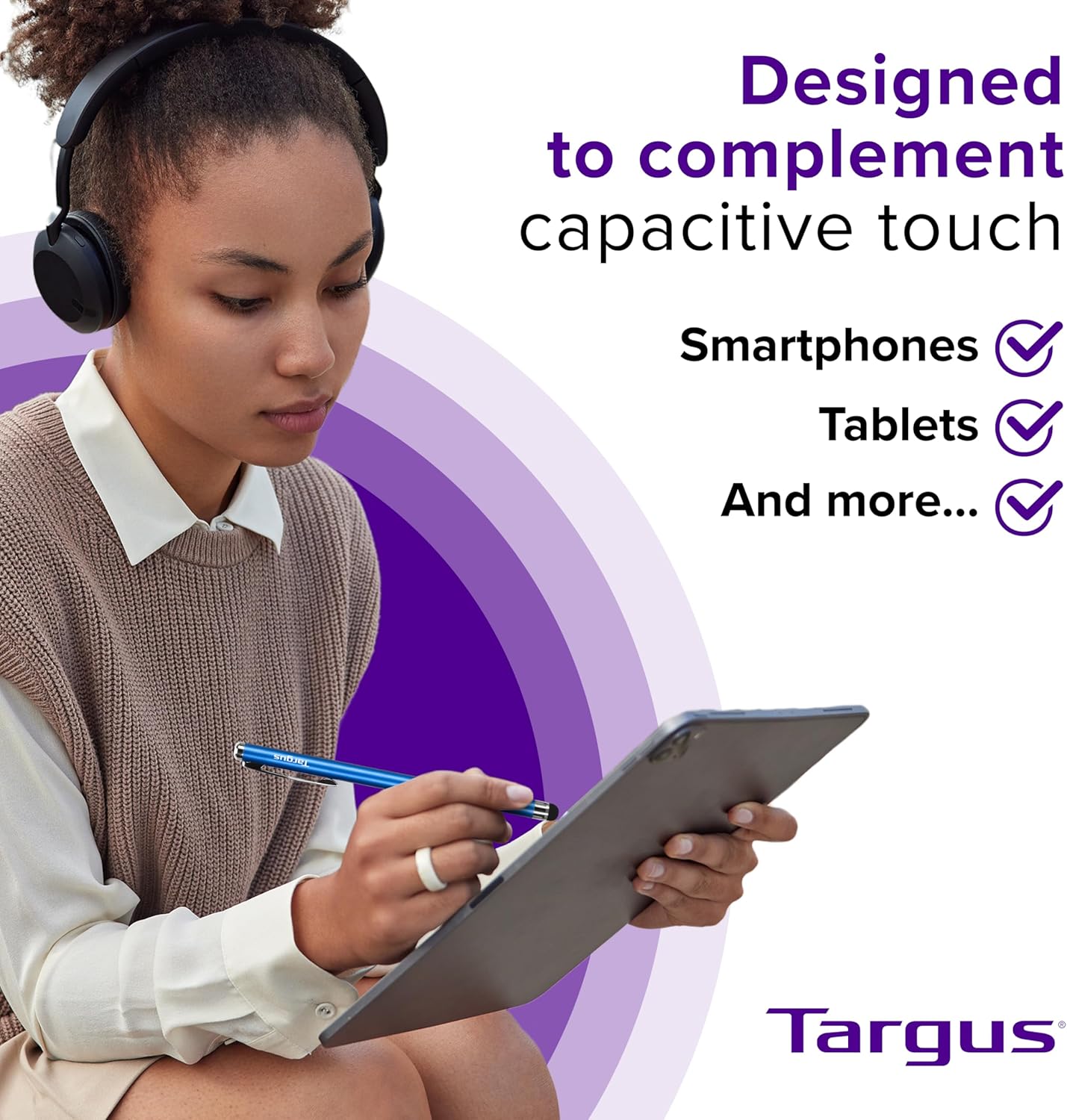 Targus Slim Stylus for Tablets and Smartphones, Metallic Blue (AMM1203US)