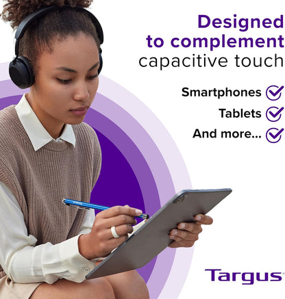 Targus Slim Stylus for Tablets and Smartphones, Metallic Blue (AMM1203US)