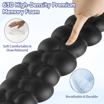 Cloud Wrist Rest Keyboard, Cloud Keyboard Wrist Pad Set with PU Leather Memory Foam, Cute Arm Rest for Palm Support, PC/Gaming Desk Accessories/Office Setup/Computer Hand Cushion - Black