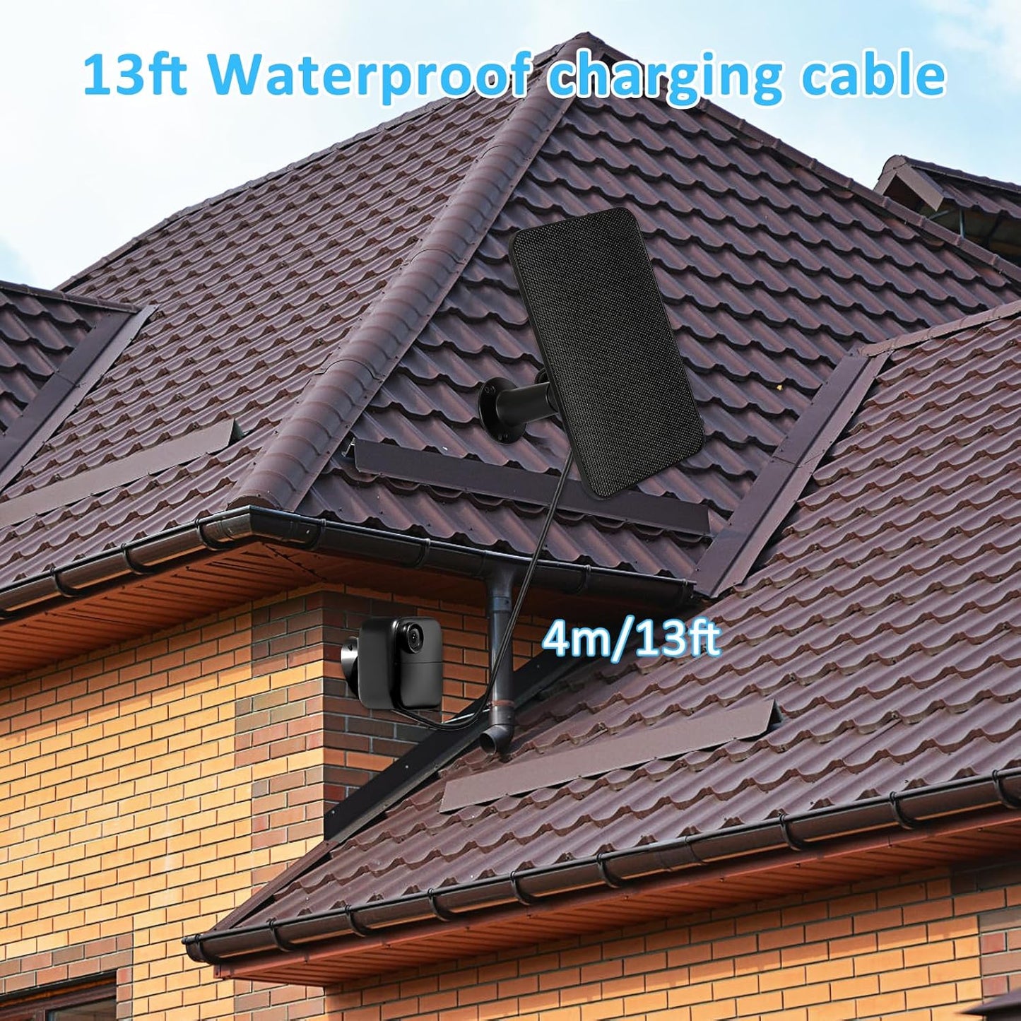 6W Solar Panel Charger for Blink Outdoor/Outdoor(3rd Gen)/XT XT2 Camera Solar Panel with 13.1ft Waterproof Charging Cable, Waterproof Rubber Plug, 360°Adjustable (for Blink 3-2PC)