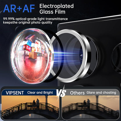 For Samsung Galaxy S25 Ultra Camera Lens Protector, Individual Lens Protector, Ultra HD 9H Tempered Glass Screen Protective Cover, Anti-scratch, Military Grade Drop Protection 2 Set. (Titanium Silver, S25 Ultra)