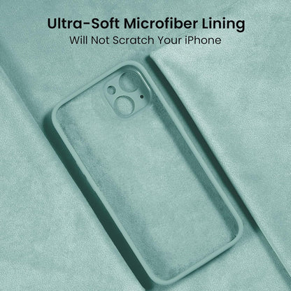 FireNova Designed for iPhone 15 Case, Silicone Upgraded [Camera Protection] Phone Case with [2 Screen Protectors], Soft Anti-Scratch Microfiber Lining Inside, 6.1 inch, Mint Green