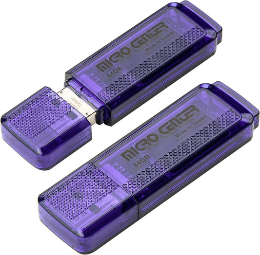 INLAND Micro Center Super Speed 64GB 2-Pack Ultra Flash Drive USB 3.0/USB 3.1 Gen1 Memory Stick with Keychain Thumb Drive Photo Stick Jump Drive