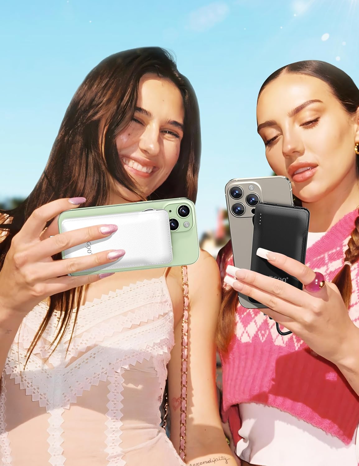 TG90° 2 Pack 10000mAh Power Bank Built-in Foldable AC Wall Plug and Cables,Pocket Size USB C Portable Charger,Ultra Slim Battery Pack Compatible with iPhone Series and Android Devices