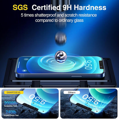 SMARTDEVIL 2 Pack Screen Protector for iPhone 12 / iPhone 12 Pro (6.1 Inch) Tempered Glass, HD Clear Film, Easy Installation, Dust-Free & Bubble-Free