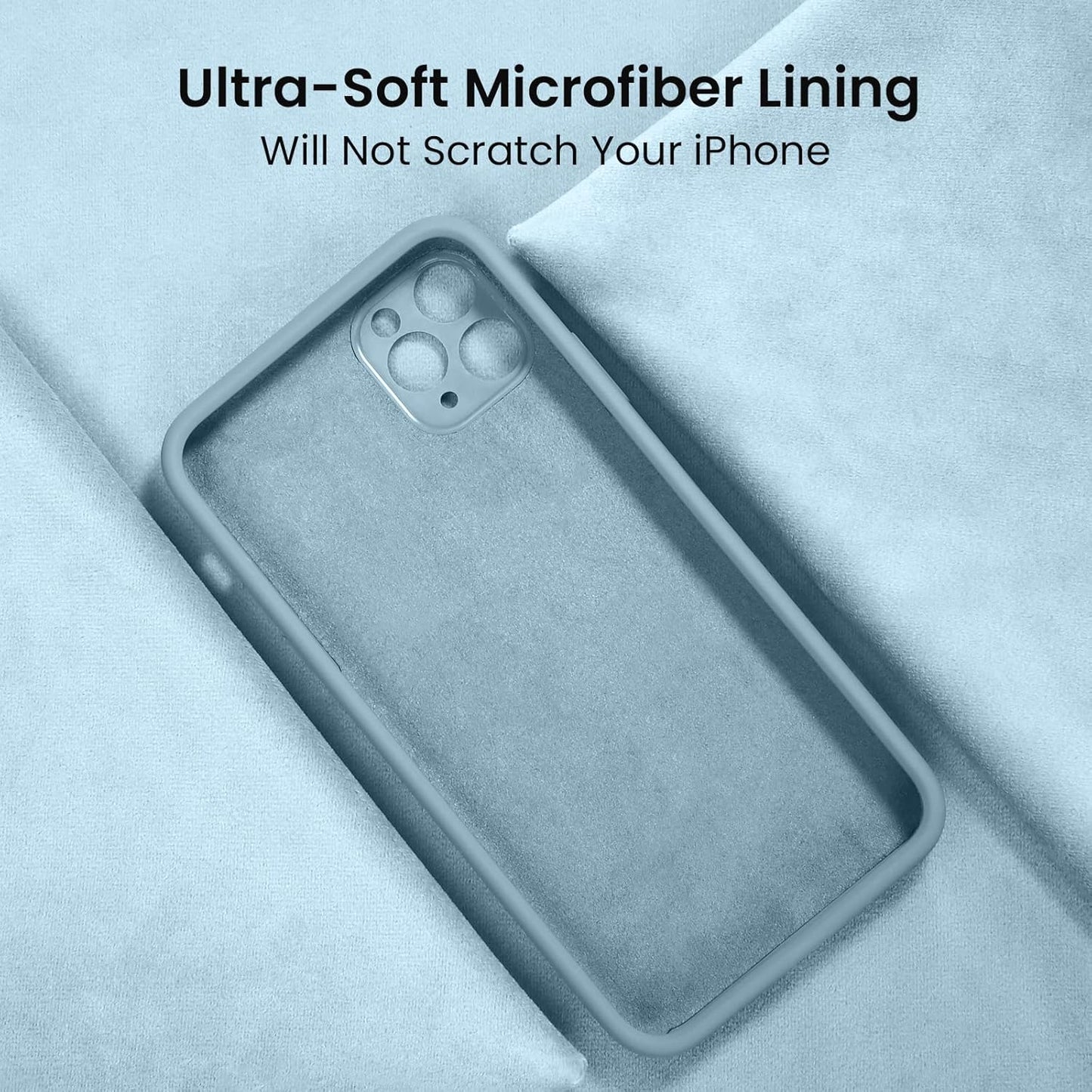 FireNova for iPhone 14 Pro Case, Silicone Upgraded [Camera Protection] Phone Case with [2 Screen Protectors], Soft Anti-Scratch Microfiber Lining Inside, 6.1 inch,Sky Blue