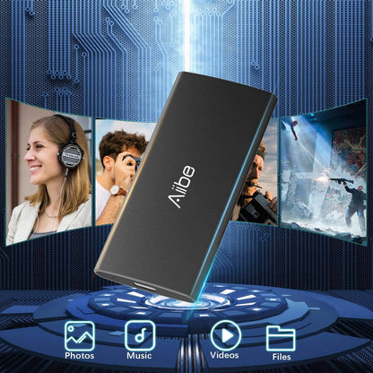 Aiibe External SSD 250GB External Hard Drive USB C Portable SSD, Up to 500MB/s, USB 3.1, External Solid State Drive 250GB for Laptop, Mac, PS4 (Black)