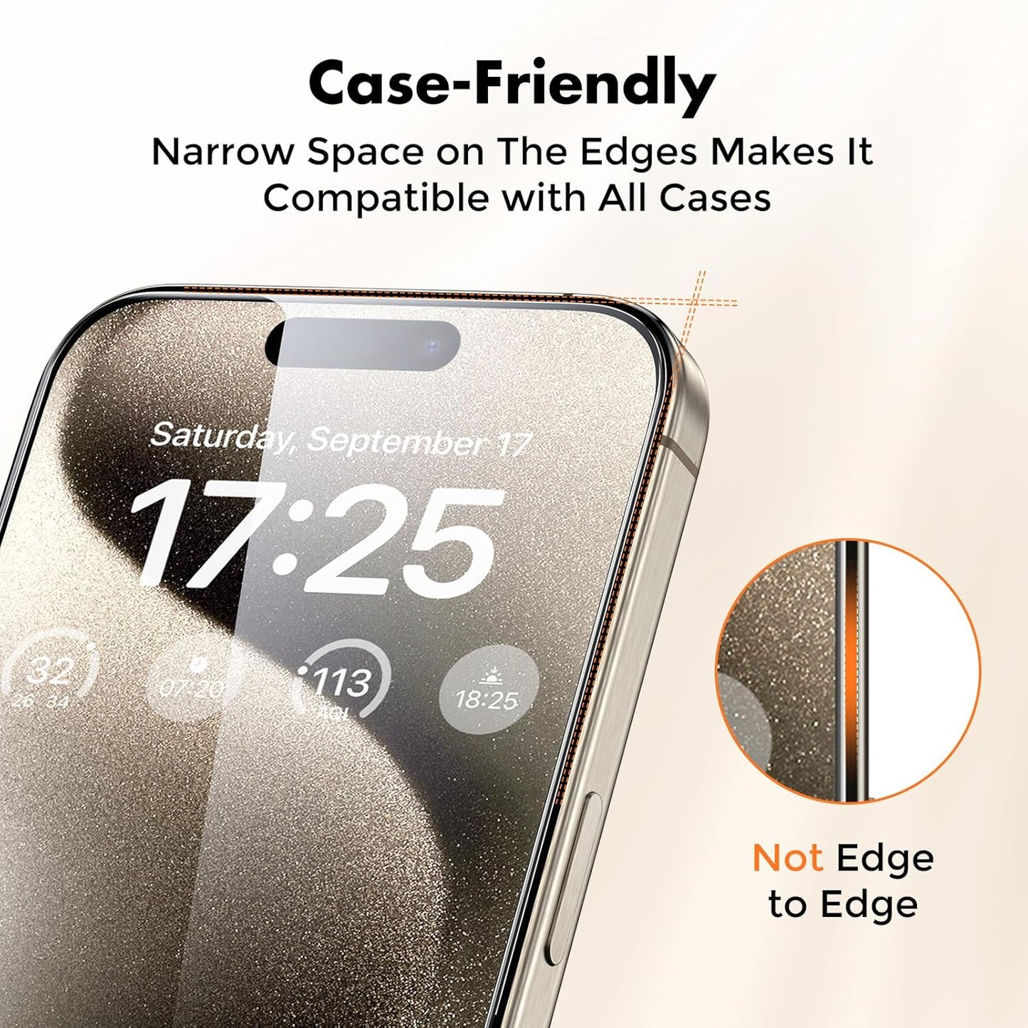 UNBREAKcable Screen Protector for iPhone 15 Pro,Shatterproof Tempered Glass [Easy Installation Frame] [Lasting Protection] [Smooth Touch] [9H Hardness] [Case Friendly] for Apple 6.1”-2 Pack