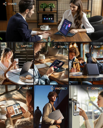 typecase Touch Case with Keyboard for iPad Pro 13-inch(M4, 2024), iPad Air 13-inch(M3, 2025/M2, 2024) & iPad Pro 12.9(6th/5th/4th/3rd Gen), Trackpad, 360° Rotatable, 11-Colors Backlit, Space Black