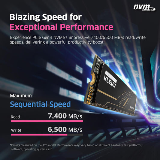 KLEVV CRAS C925G 1TB M.2 2280 NVMe PCIe Gen4x4 Internal Gaming SSD with Graphene Heatsink, Compatible with PS5, up to 7400MB/s (K01TBM2SP0-25G)